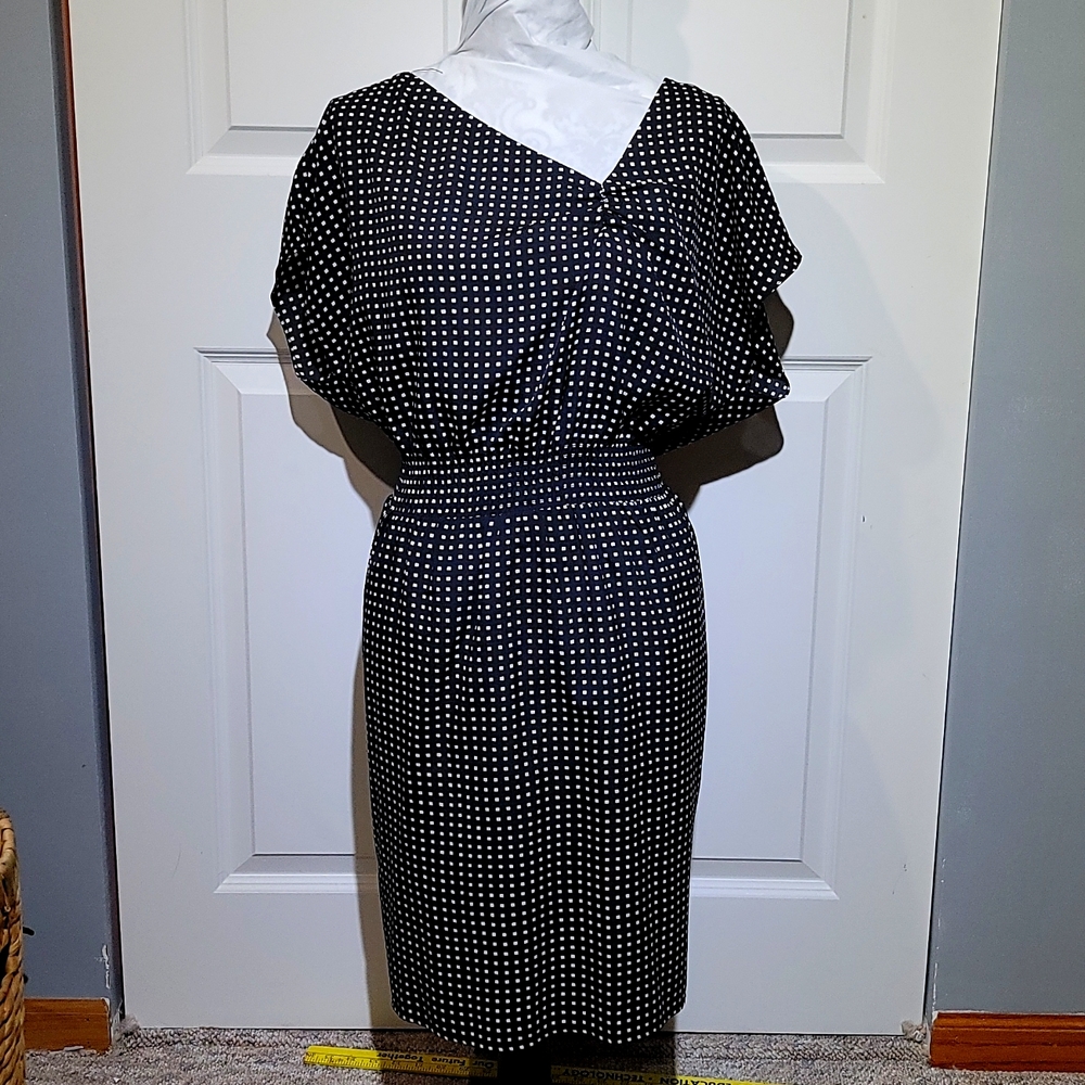 80's Vibe Polka Square Black Dress XL